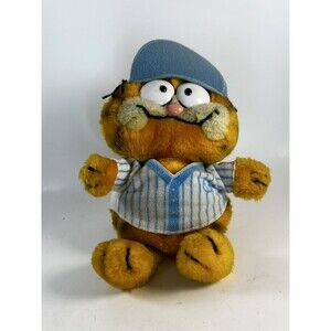 1981 TEAM GARFIELD Baseball Player Cat Plush in Cap/Uniform 9" - Vintage
